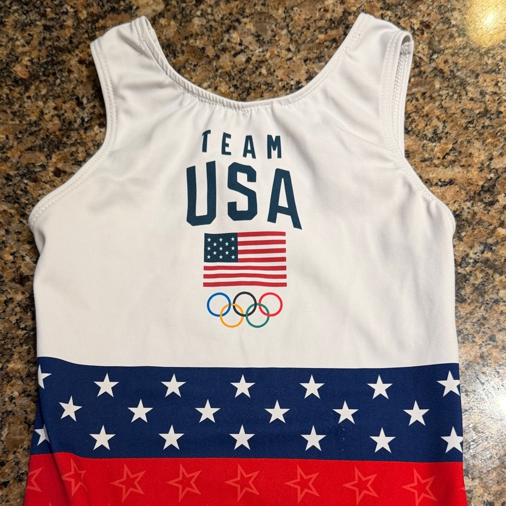 Team USA Girls Leotard - Red, White, and Blue